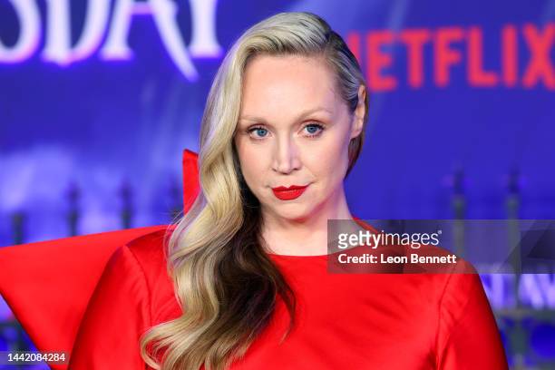 Gwendoline Christie attends the world premiere of Netflix's "Wednesday" at Hollywood Legion Theater on November 16, 2022 in Los Angeles, California.