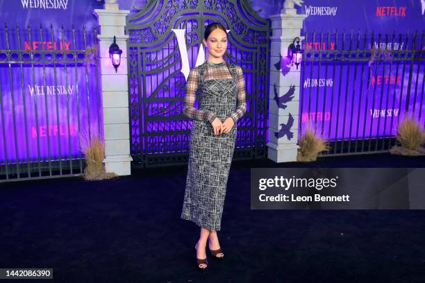 Attends the world premiere of Netflix's "Wednesday" at Hollywood Legion Theater on November 16, 2022 in Los Angeles, California.