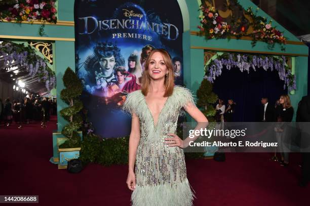 Jayma Mays arrives at the premiere of Disney’s “Disenchanted” at the El Capitan Theatre in Hollywood CA on November 16, 2022. The film begins...