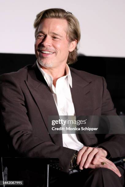 Brad Pitt attends a New York Special Screening and Q&A in support of Paramount Pictures' "Babylon" at the AMC Lincoln Square on November 16, 2022 in...