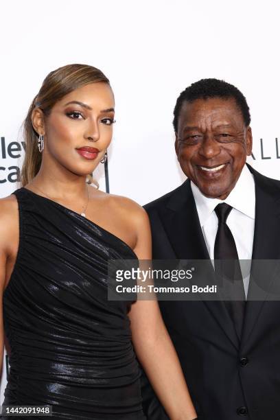 Samira Baraki and Robert L. Johnson attend The Television Academy's 26th Hall Of Fame Induction Ceremony at Saban Media Center on November 16, 2022...