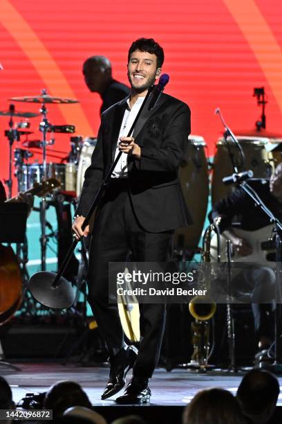 Sebastián Yatra performs onstage during the 2022 Latin Recording Academy Person of the Year Honoring Marco Antonio Solís at the Mandalay Bay...