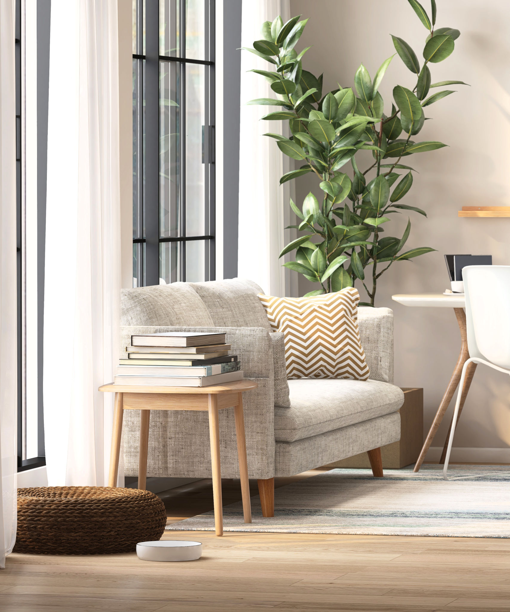 light and airy living room