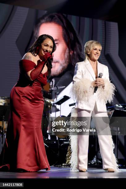 Carla Morrison and Ana Torroja performs onstage during the 2022 Latin Recording Academy Person of the Year Honoring Marco Antonio Solís at the...