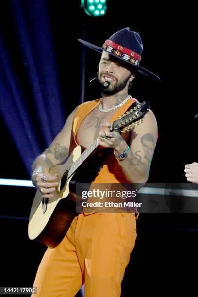 Jesse Huerta of Jesse y Joy performs onstage during The Latin Recording Academy's 2022 Person of the Year Gala Honoring Marco Antonio Solis on...