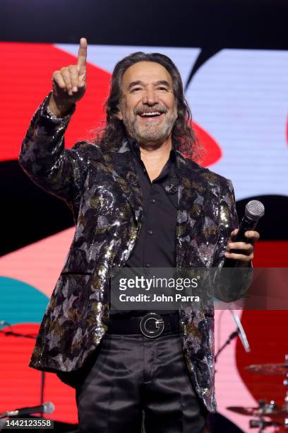 Honoree Marco Antonio Solis performs onstage during the 2022 Latin Recording Academy Person of the Year Honoring Marco Antonio Solís at the Mandalay...