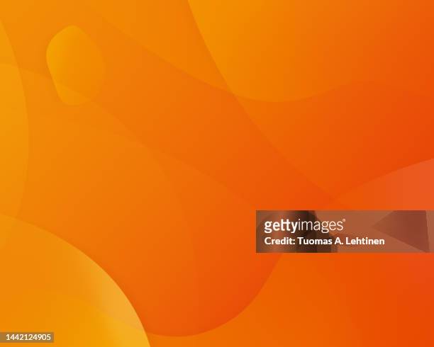 orange flowing, fluid and transparent layered dynamic shapes and objects. - sfondo arancione foto e immagini stock