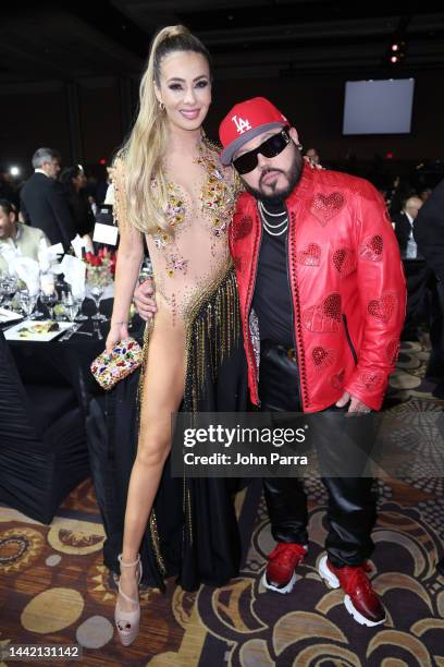 Angela Quintanilla adn A.B. Quintanilla attends the 2022 Latin Recording Academy Person of the Year Honoring Marco Antonio Solís at the Mandalay Bay...