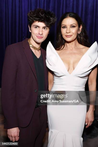 Dylan Michael Douglas and Catherine Zeta-Jones attend the after party for the World Premiere Of Netflix's "Wednesday" on November 16, 2022 in Los...