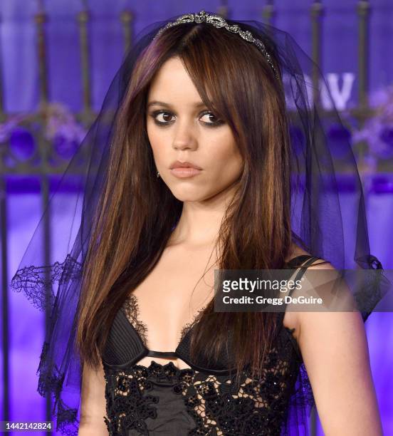 Jenna Ortega attends the World Premiere Of Netflix's "Wednesday" at Hollywood Legion Theater on November 16, 2022 in Los Angeles, California.