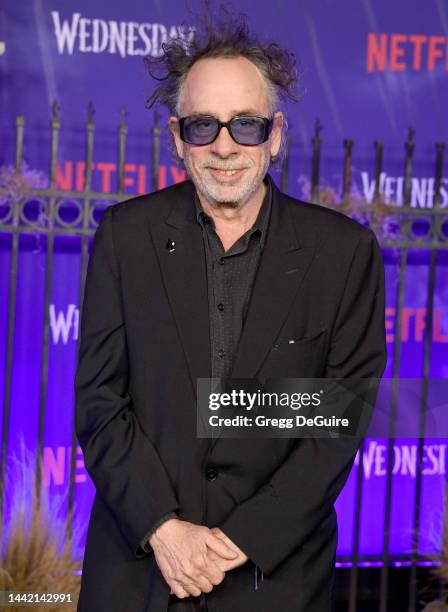 Tim Burton attends the World Premiere Of Netflix's "Wednesday" at Hollywood Legion Theater on November 16, 2022 in Los Angeles, California.