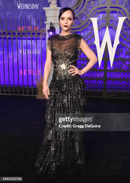 Christina Ricci attends the World Premiere Of Netflix's "Wednesday" at Hollywood Legion Theater on November 16, 2022 in Los Angeles, California.