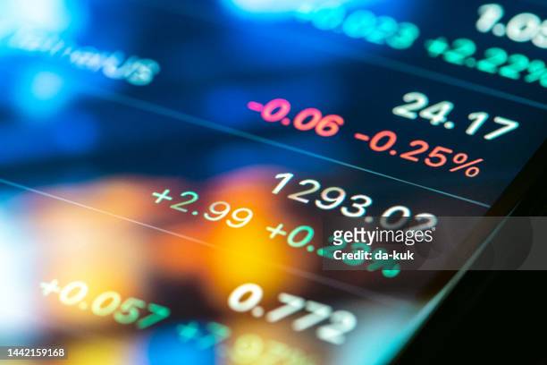 trading charts and data on digital screen. tradingview - exchange rate bildbanksfoton och bilder