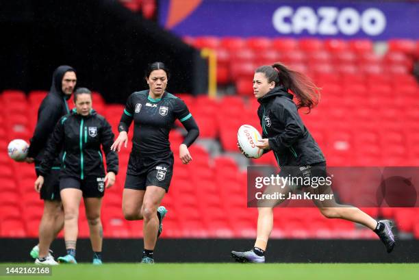 General view during the New Zealand Captain's Run ahead of the Women's Rugby League World Cup Final against Australia at Old Trafford on November 17,...