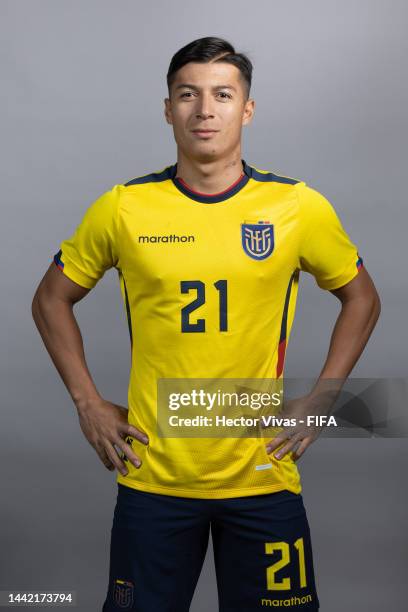 Alan Franco of Ecuador poses during the official FIFA World Cup Qatar 2022 portrait session on November 16, 2022 in Doha, Qatar.