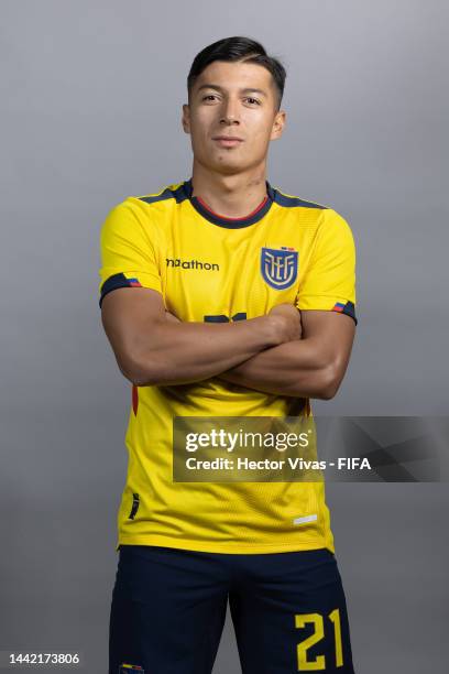 Alan Franco of Ecuador poses during the official FIFA World Cup Qatar 2022 portrait session on November 16, 2022 in Doha, Qatar.