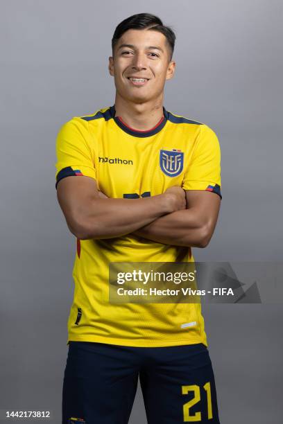 Alan Franco of Ecuador poses during the official FIFA World Cup Qatar 2022 portrait session on November 16, 2022 in Doha, Qatar.