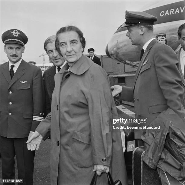 Israel's Minister of Foreign Affairs, Golda Meir , arriving in London on September 19th, 1962.