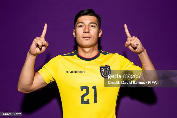 Alan Franco of Ecuador poses during the official FIFA World Cup Qatar 2022 portrait session on November 16, 2022 in Doha, Qatar.
