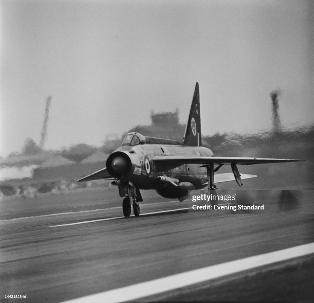 British Interceptor A Royal Air Force English Electric Lightning interceptor aircraft on ...