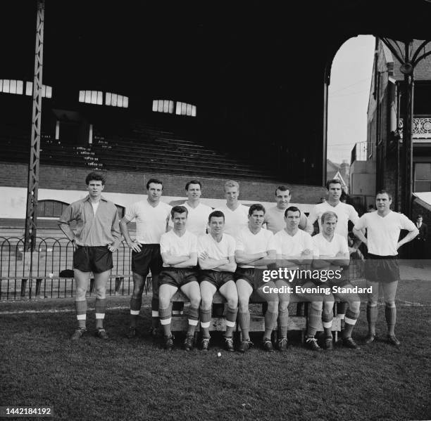 The English national football team posing for a team photo ahead of a match against Northern Ireland at the British Home Championships in London on...