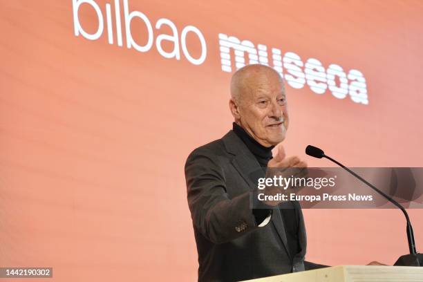 Architect Norman Foster is involved in the project to expand the Bilbao Fine Arts Museum, on 17 November, 2022 in Bilbao, Biscay, Basque Country,...