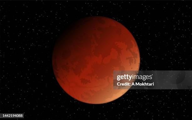 marsplanet / mond oder erdfinsternis. - mars planet stock-grafiken, -clipart, -cartoons und -symbole