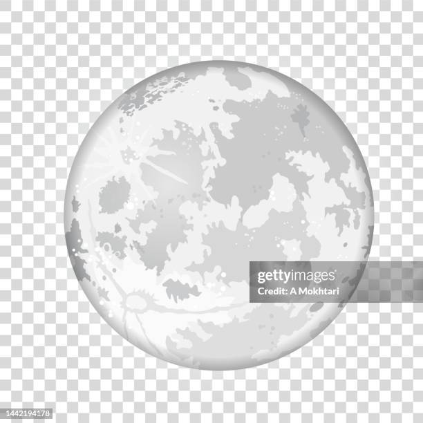 the moon on a transparent background. - planetary moon stock illustrations