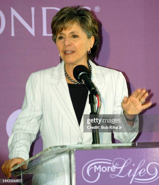 Senator Barbara Boxer speaks to guests as More Magazine honored her at a luncheon, October 15, 2005 in Los Angeles, California. More Magazine honored...