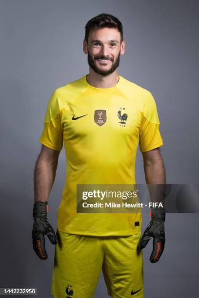 Hugo Lloris of France poses during the official FIFA World Cup Qatar 2022 portrait session on November 17, 2022 in Doha, Qatar.