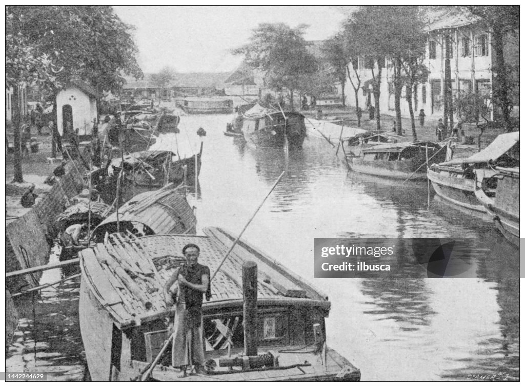 Antique image: Tonkin and Cochinchine, Cholon quay