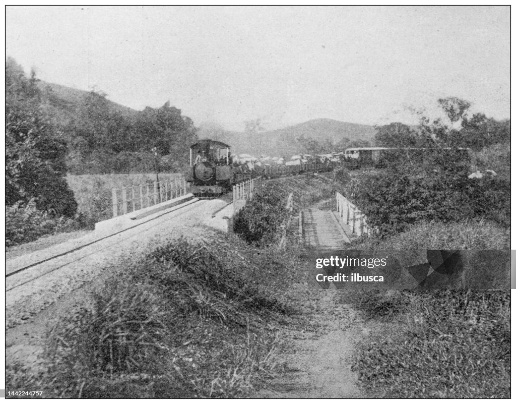 Antique image: Tonkin, Annam and Cochinchine, Train on the road to Langson