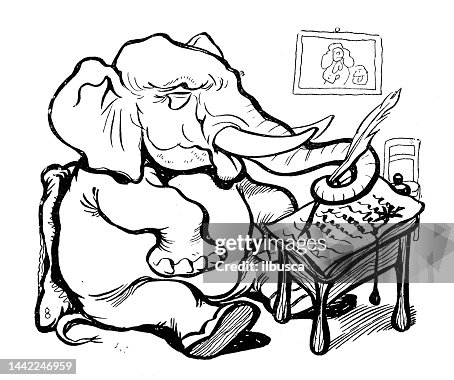 Antique image: Elephant comic book Antique image: Elephant comic book