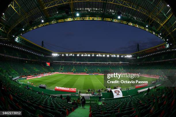 General view of the inside of the stadium prior to kick off of the friendly match between Portugal and Nigeria at Estadio Jose Alvalade on November...