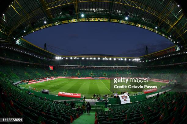 General view of the inside of the stadium prior to kick off of the friendly match between Portugal and Nigeria at Estadio Jose Alvalade on November...