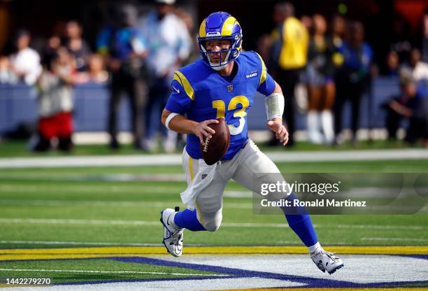 John Wolford of the Los Angeles Rams at SoFi Stadium on November 13, 2022 in Inglewood, California.