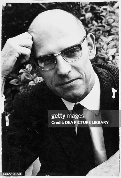 Michel Foucault philosopher, photographed in Paris, France.