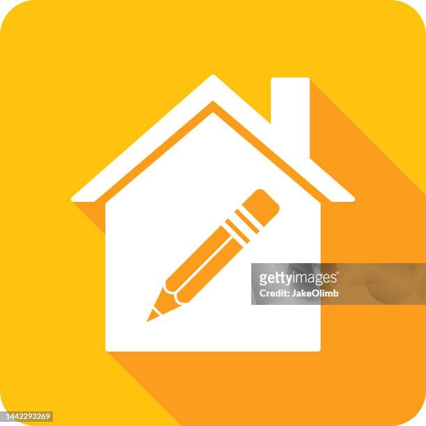 house pencil icon silhouette 1 - nursery school building stock illustrations