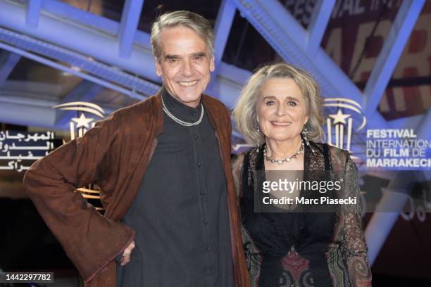 Jeremy Irons and Sinead Cusack attend the 19th Marrakech International Film Festival - Day Seven on November 17, 2022 in Marrakech, Morocco.