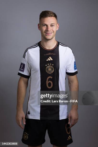 Joshua Kimmich of Germany poses during the official FIFA World Cup Qatar 2022 portrait session on November 17, 2022 in Doha, Qatar.