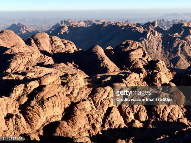 scenic view of rocky mountains against sky,south sinai,egypt - tourism in south sinai stock pictures, royalty-free photos & images