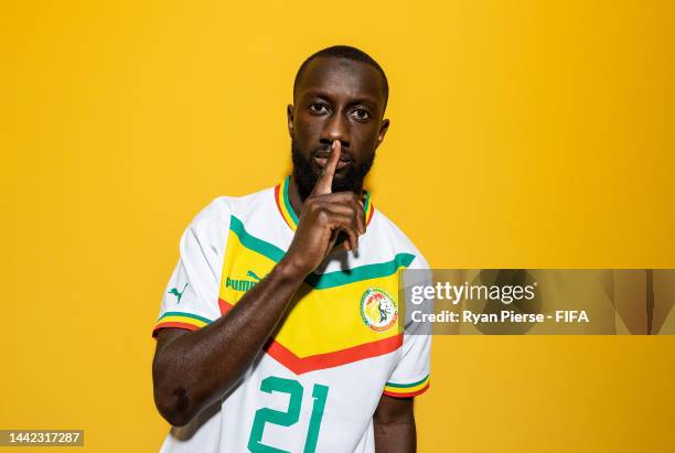 Youssouf Sabaly of Senegal poses during the official FIFA World Cup Qatar 2022 portrait session on November 17, 2022 in Doha, Qatar.