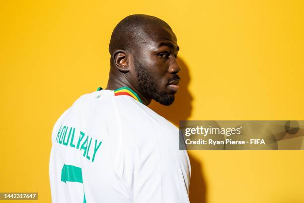 Kalidou Koulibaly of Senegal poses during the official FIFA World Cup Qatar 2022 portrait session on November 17, 2022 in Doha, Qatar.