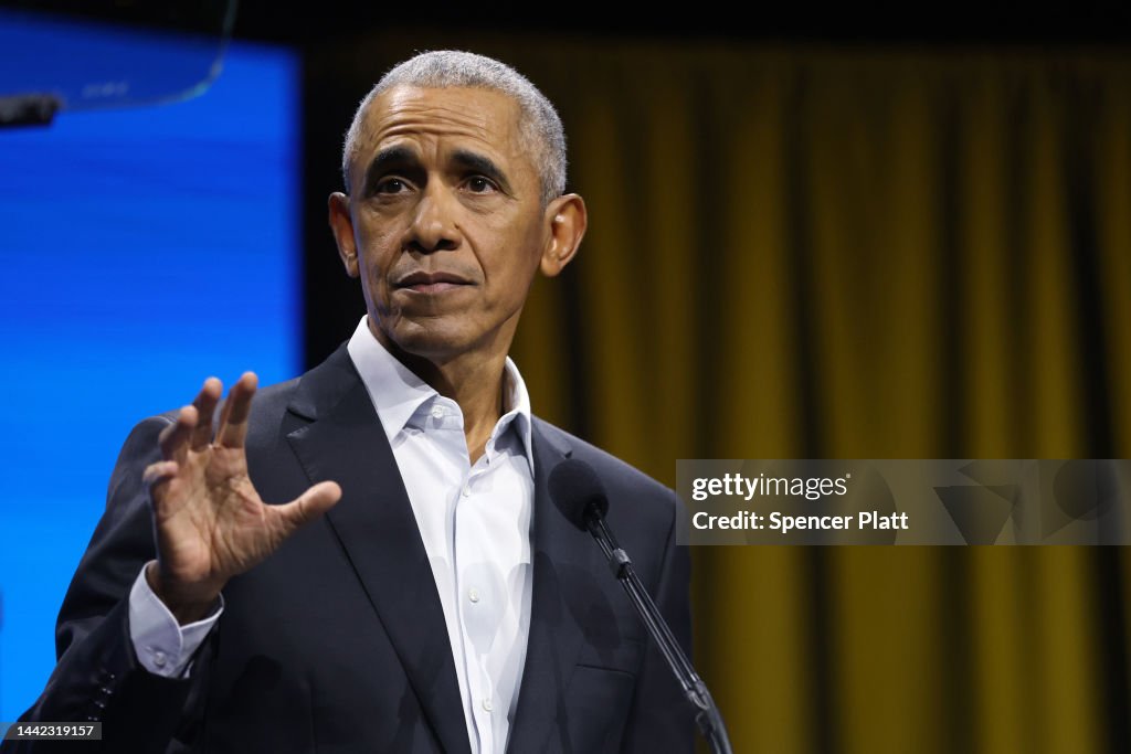Barack Obama Speaks At His Foundation's Democracy Forum In New York City