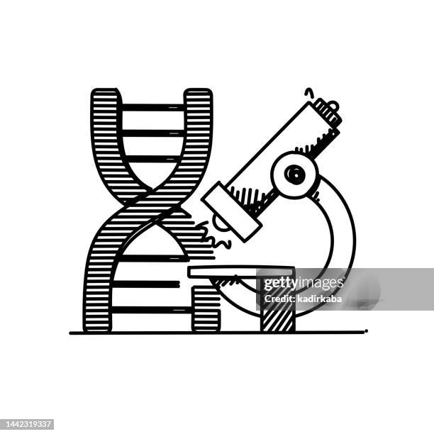symbol "biologische linie", skizzendesign, pixel perfekt, bearbeitbarer strich. forschung, dna, genetik, wissenschaft, chemie. - cloning stock-grafiken, -clipart, -cartoons und -symbole