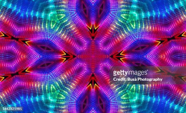 kaleidoscopic image of led colored light - lsd stock-fotos und bilder