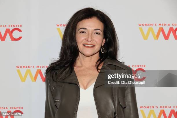 Sheryl Sandberg attends the 2022 Women's Media Awards at Mandarin Oriental Hotel on November 17, 2022 in New York City.