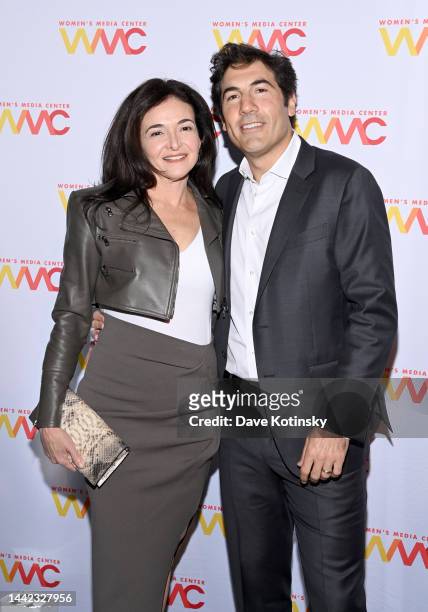 Sheryl Sandberg and Tom Bernthal attend the WMC 2022 Women's Media Awards at Mandarin Oriental Hotel on November 17, 2022 in New York City.