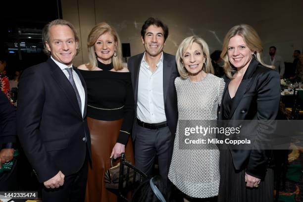 Arianna Huffington, Tom Bernthal, and Andrea Mitchell attend the WMC 2022 Women's Media Awards at Mandarin Oriental Hotel on November 17, 2022 in New...