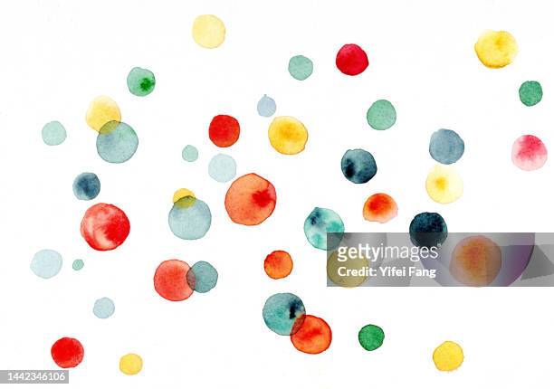 abstract pattern of watercolour splotches - farbklecks freisteller stock-fotos und bilder